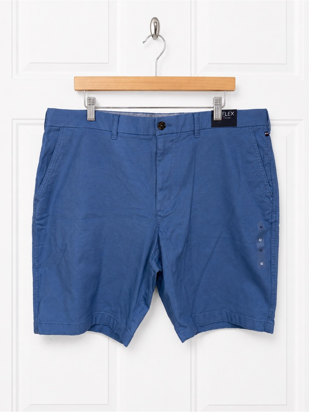 Tommy Hilfiger TH Flex Mens Blue Chino Shorts Size 42 Regular Fit Stretch‎ NWT